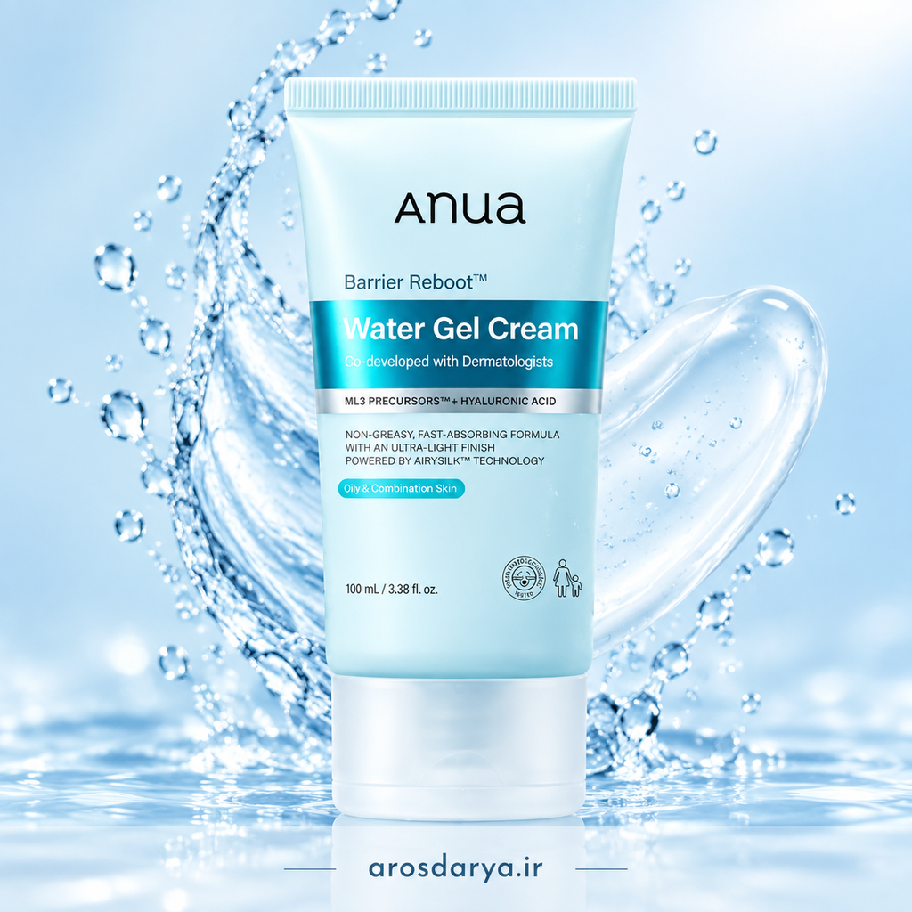 ژل کرم بریر ریبوت آنوا Anua مدل Water Gel Cream | آبرسان و تقویت‌کننده سد دفاعی پوست چرب، مختلط و حساس